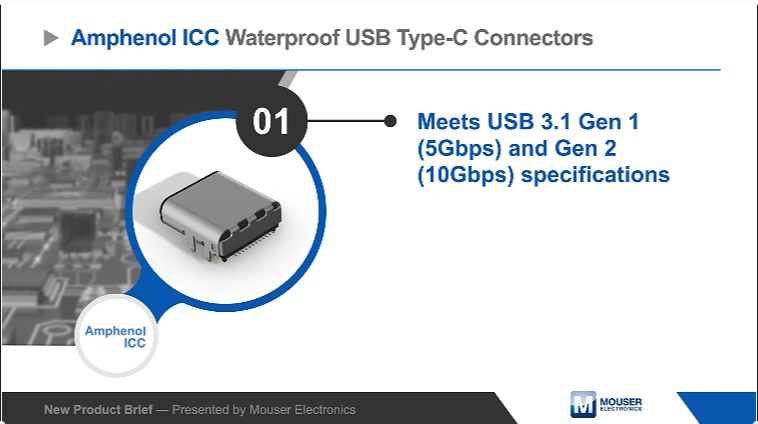 Amphenol 防水USB Type-C连接器：高耐用性与设计灵活性兼备