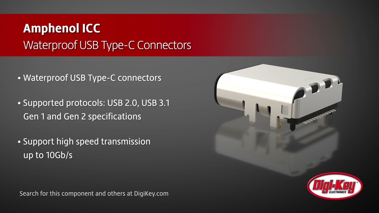 Amphenol ICC防水USB Type-C连接器：高速度与高防护的完美结合