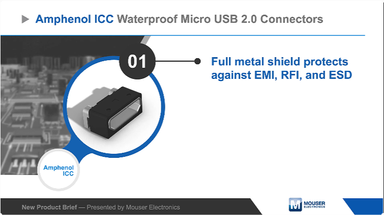 Amphenol防水USB 2.0连接器：强力保护与快速充电兼备